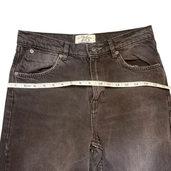 We The Free Wide Leg Black Distressed Jeans Size 26 - Picture 7 of 12